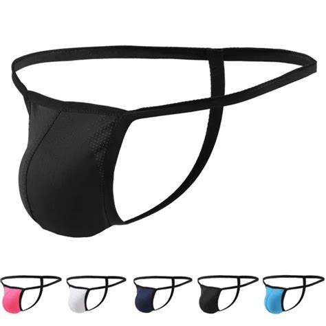 Men T Back G String Thong Sexy Bikini Underwear Micro Mesh Sheer Pouch Brief Eur Picclick It