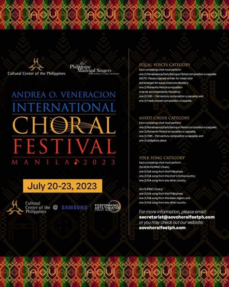 Aov International Choral Festival Calls For Applications