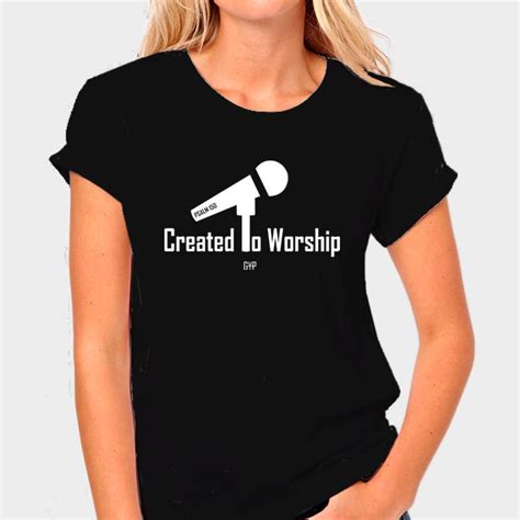 Created To Worship Microphone Christian T Shirt Christian Apparel Faith