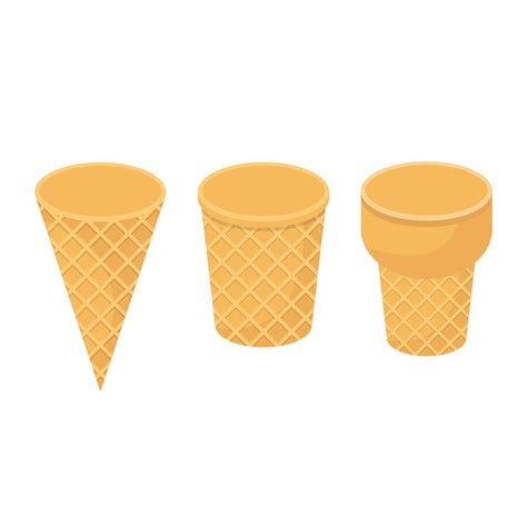 Ilustración de diseño de vector de cono de helado aislado sobre fondo