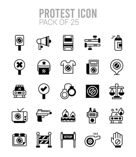 Premium Vector 25 Protest Lineal Fill Icons Pack Vector Illustration