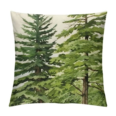 Canflashion Christmas Tree Pine Throw Pillow Cover Evergreen Tree