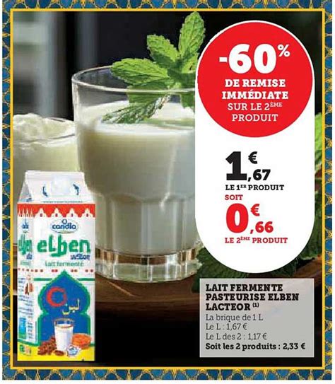 Promo Lait Ferment Pasteuris Elben Lact Or Candia Chez Super U