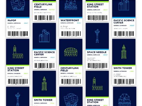 Seattle Landmark Tickets | Landmark, Ticket design, Seattle