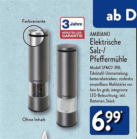 Ambiano Elektrische Salz Oder Pfeffermühle Angebot bei ALDI Nord