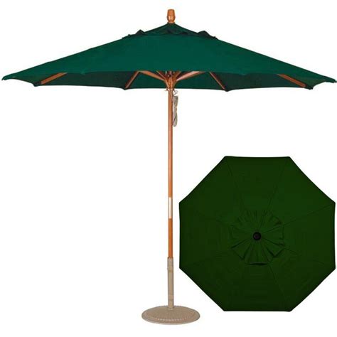 Treasure Garden 9 Octagonal Hardwood Quad Pulley Lift Umbrella