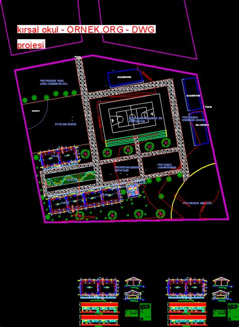 K Rsal Okul Dwg Projesi Autocad Projeler