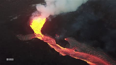 Crazy USGS FOOTAGE Fissure 8 View From UAS Hawaii June 29 2018