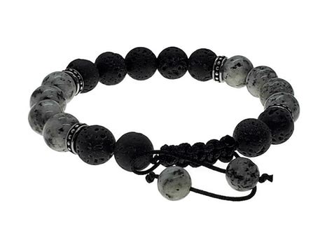 Black Bead Bracelet Men Adjustable Bead Bracelet Men's - Etsy