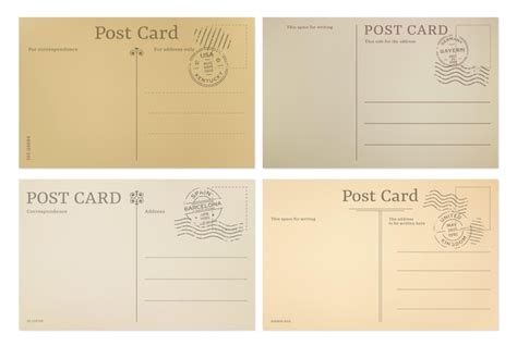 Premium Vector | Vintage postcard post card template postal backs