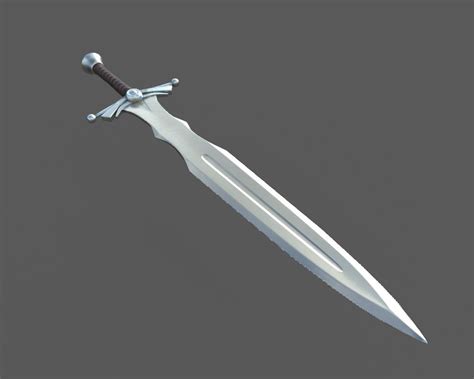 Sword Low Poly 3d Model 11 3ds Blend Fbx Obj Free3d