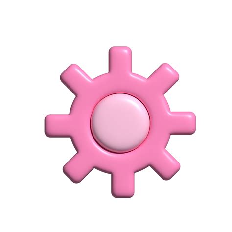 Gear Icon Pink 3d Render 22286236 Png