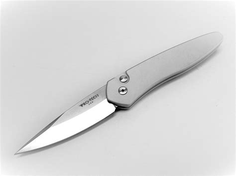 protech newport silver automatic knife  stonewash  gearbarrelcom