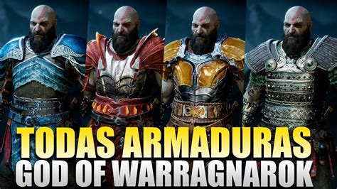 GOD OF WAR RAGNAROK TODAS AS ARMADURAS DO JOGO YouTube