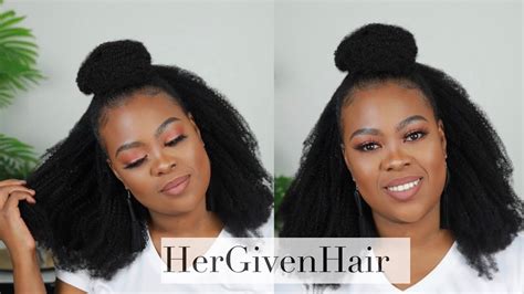 Half Up Half Down Natural Hairstyle Ft Hergivenhair Youtube