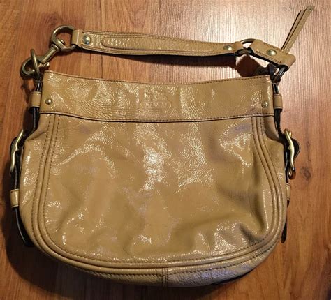 Bolsa Coach Patent Leather Beige 100 Original 49900 En Mercado