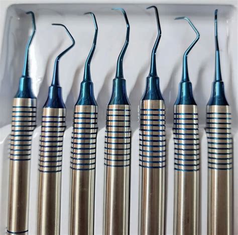 Gracey Curettes Set Of Pcs Titanium Coated Dental Periodontal Scaler