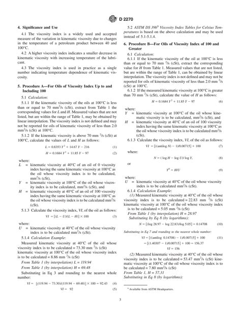 Astm D2270 93 1998 Standard Practice For Calculating Viscosity Index