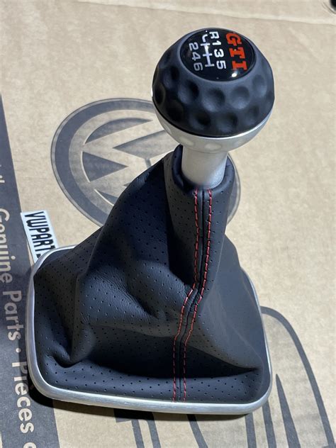 Vw Golf Mk4 Gti 25th Anniversary Edition 6 Speed Gear Knob Shift Stick Black Leather Red