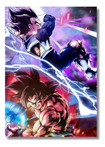 Cuadro En Aluminio Dragon Ball Z Vegeta Vs Goku 40x30 Cuotas sin interés