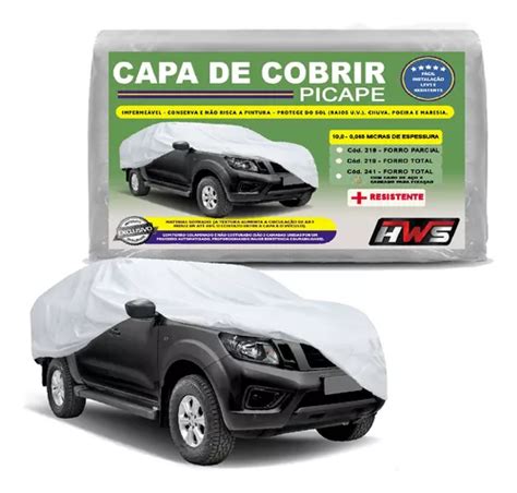 Capa Para Cobrir Picape Suv Forro Total E Cadeado Hws Prata