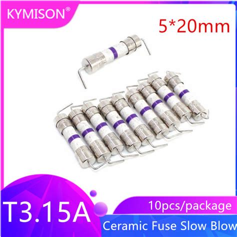 10PCS High Quality 5 20mm Ceramic Fuse Slow Blow Tube Fuse With A Pin