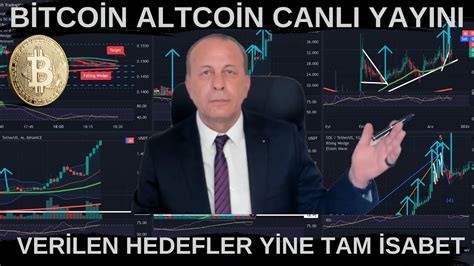 BİTCOİN ALTCOİN VERİLEN HEDEFLER YİNE TAM İSABET BİTCOİN CANLI