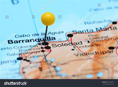 Barranquilla Pinned On Map America Stock Photo 344010671 | Shutterstock