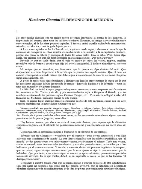 El Demonio Del Mediodia Pdf Experiencia Verdad