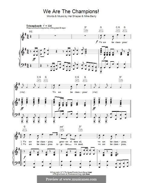 We Are The Champions Queen By Freddie Mercury Sheet Music On Musicaneo