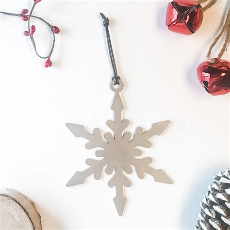 Snowflake Christmas Metal Ornament Csmcreative