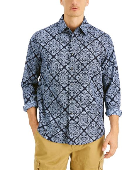 Club Room Mens Medallion Shirt Created For Macys Macys