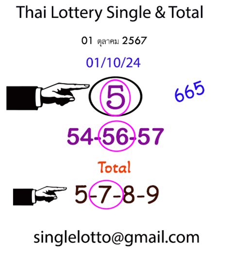 Thai Lottery Single Digit Master Win Tips Next 01 11 24 Thai Lottery