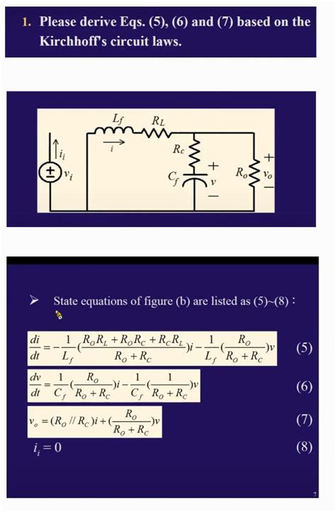 Solved 1 Please Derive Eqs 5 6 And 7 Based On The