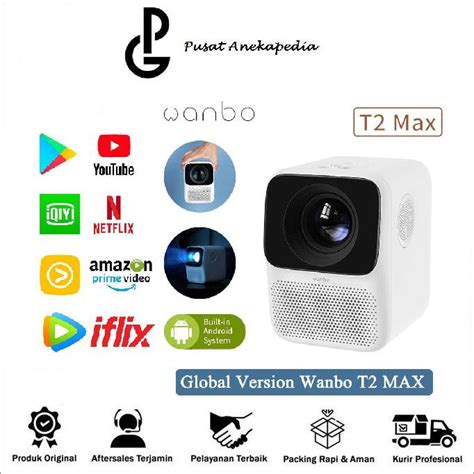 Jual Wanbo T2 Max Projector Global Ver 1080p 4K Proyektor Mini