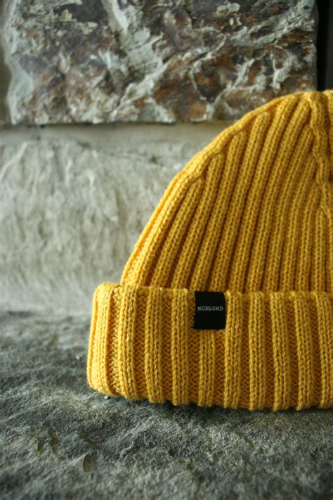 Mustard Yellow Fisherman Beanie Merino Wool Ribbed Fisherman Etsy