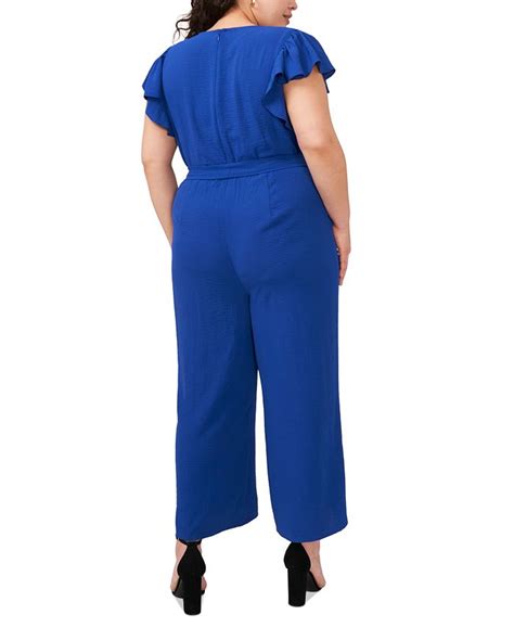 Msk Plus Size Flutter Sleeve Wide Leg Jumpsuit Macys