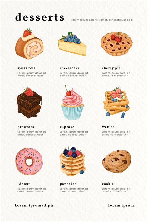 Hand Drawn Bakery Menu Chart Pinterest Template Vector Free Image By