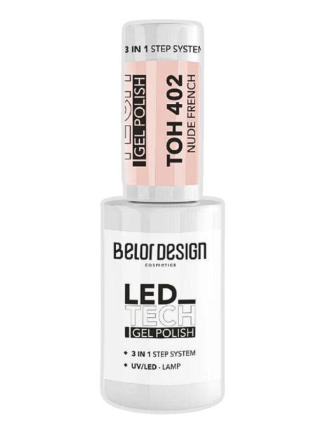Гель лак для ногтей Belor Design LED TECH тон 402 NUDE FRENCH 6 мл купить с доставкой по