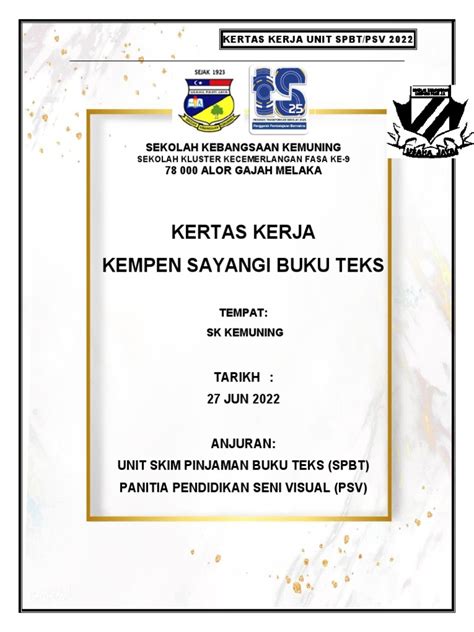 Kertas Kerja Kempen Sayangi Buku Teks 2022 Pdf