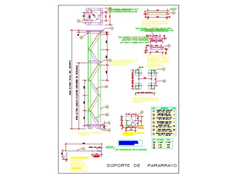 Soporte De Pararrayo En Autocad Descargar Cad Kb Bibliocad