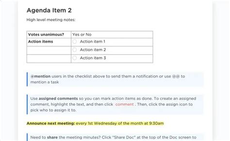 Safety Committee Meeting Minutes Template For Google Docs Template By