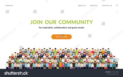 Join Our Community Flat Concept Vector Stock Vector Royalty Free