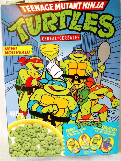 Teenage Mutant Ninja Turtles Cereal Box 1991 4 Collector Cards