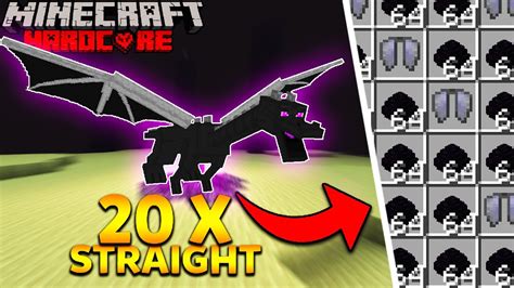 I Beat The Ender Dragon 20 Times Straight In Minecraft Hardcore YouTube