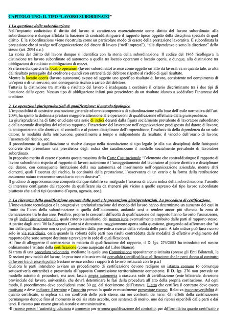 Riassunto Diritto Del Lavoro Carinci De Luca Tamajo Tosi Treu