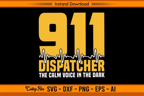 911 Dispatcher Calm Voice In The Dark Graphic By Sketchbundle · Creative Fabrica