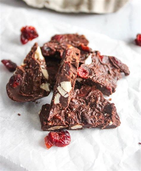 Easy Dark Chocolate Bark With Cranberries And Almonds Vegan Cranberry Almond Dark Chocolate