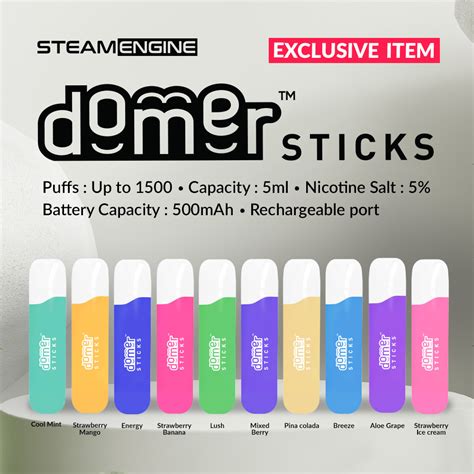 STEAM ENGINE, Disposable Device, STEAMENGINE, Recharging Port, 500 mAh, nicotine Salt 5%, Domer ...