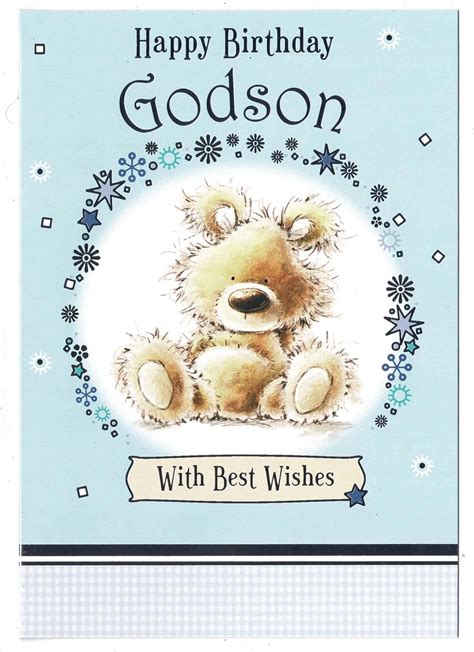 Godson Birthday Card Happy Birthday Godson Cute Teddy Bear Design